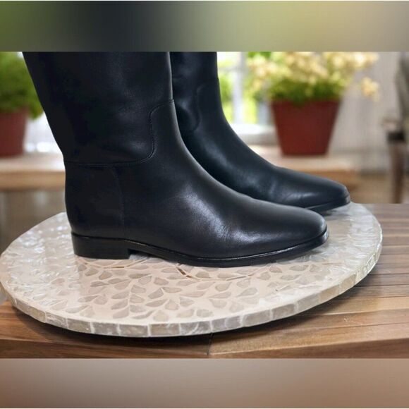 Vince $595 Margaret Black Leather Riding Boots Women’s 7.5 / 38 Knee High Equest - Picture 5 of 9